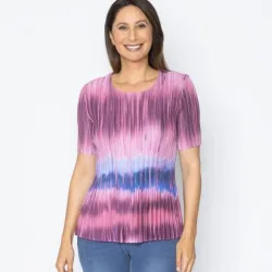 Jeannie Damen-Plissee Shirt Farbverlauf