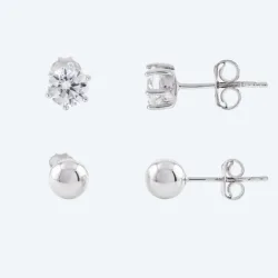 SET: 2x Ohrstecker 925 rhodiniert Zirkonia