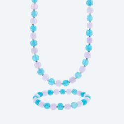 SET Collier+Armband Quarz gefärbt