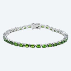 Armband 925 St. Silber rhodiniert Chromdiopsid
