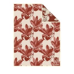 OTTO KERN Wohndecke Blattdesign, beige-rot