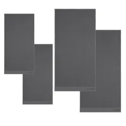OTTO KERN Frottier-Set, 4tlg. grau mit Logo-Sticke