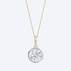 LG Solitäranhänger mit Kette 375 Gelbgold Brillant