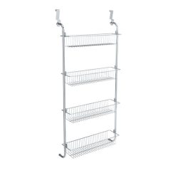 Wenko Türregal XL + 4 Körbe Chrom