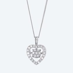 LG Anhänger mit Kette 925 rhod. Brillanten
