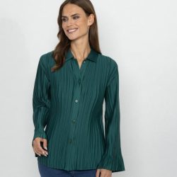 TRENDS by J. Leibfried Plissee-Bluse tannengrün