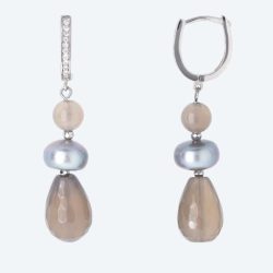 Ohrhänger 925 Sterling Silber rhod. Achat,SWZPerle