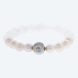 Armband 925 rhod. Süßwasserzuchtperle, Selenit