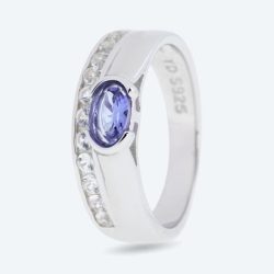 Ring 925 Silber rhodiniert Tansanit