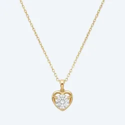 amor Herzanhänger mit Kette 925 Silber vergoldet