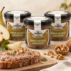 Birnen Walnuss Leberwurst
