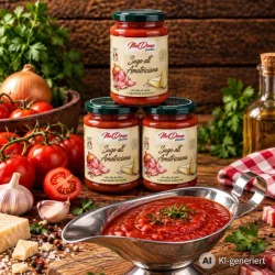 Tomatensoße mit Zwiebeln+Speck