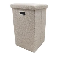 Teddy-Sitzhocker faltbar XL, beige