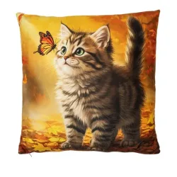 LED-Kissen Katze 40x40cm