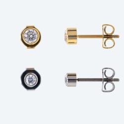SET: 2x Ohrstecker Titan Zirkonia