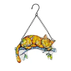 Fensterbild Katze auf Ast