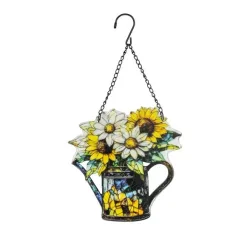 Fensterbild Sonnenblumen in Gießkanne