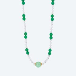 Christian Materne Collier Muschelkernperlen, Achat