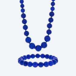 Christian Materne SET Collier+Armband Jade blau
