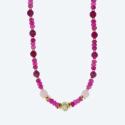 Christian Materne Collier Jade pink, Rosenquarz