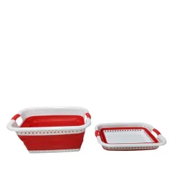 W&G Faltbarer XXL Wäschekorb 36L rot