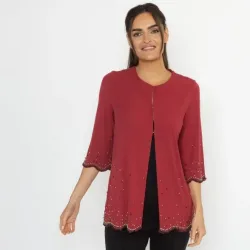 MILANO Design Damen-Shirtjacke rot