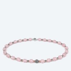 Collier Rosenquarz Magnetverschluß