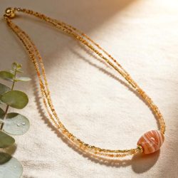 Collier Aventurin, Achat Magnetverschluß