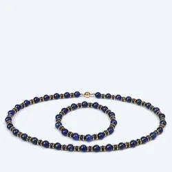 SET: Collier+Armband Lapislazuli behandelt