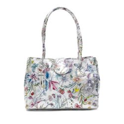 Luca Lorenzo Schultertasche Blumenmuster, metallic
