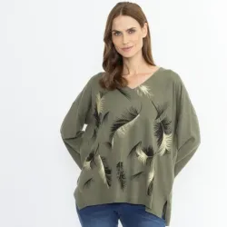 CHRISTIAN MATERNE Damen-Pullover oliv