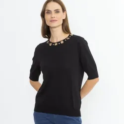 CHRISTIAN MATERNE Damen-Pullover schwarz