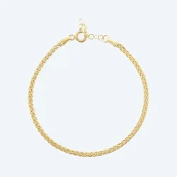 Zopfarmband 585 Gelbgold