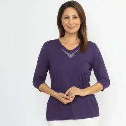 RÖSSLER SELECTION Damen-Shirt dunkellila