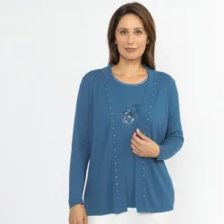 RÖSSLER SELECTION Damen-Jerseyjacke petrol