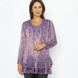 TRENDS by J. Leibfried Longshirt lila/altrosa