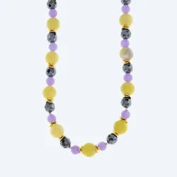 Christian Materne Collier Jade, Chalcedon, Hämatit