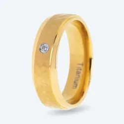 Ring Titan vergoldet Zirkonia