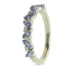Ring 925 Sterling Silber rhodiniert Tansanit