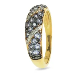 Ring 925 Sterling Silber vergoldet Tansanit