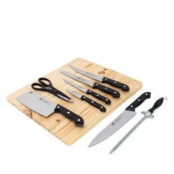 Messerset 9 tlg. mit Holzbrett