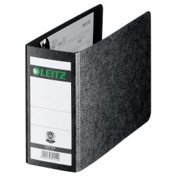 Leitz Ordner A6 80 mm Schwarz 2 Ringe 1078 Hartpappe Wolkenmarmor Querformat