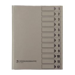 Bene Ordnungsmappe DIN A4 Grau Hartpappe (RC) 12-teilig 24,8 x 31,1 cm