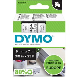 DYMO D1 Beschriftungsband Authentisch 40910 2027786 Selbsthaftend Schwarz auf Transparent 9 mm x 7 m