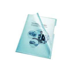 Bene Premium Sichthüllen 205000 DIN A4 Glasklar Blau PVC 150 Mikron 100 Stück