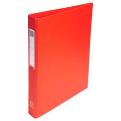 Exacompta - Ringbuch aus festem Karton 1,8mm PP kaschiert, 4 Ringe 25mm rund am hinteren Deckel befestigt, Rücken 40mm, 32x25,5cm für DIN A4 - x 10, A4, Rot