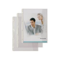 Hetzel Prospekthüllen DIN A4 Genarbt Transparent 140 Mikron PVC (Polyvinylchlorid) Rechts 4 Löcher 5 Stück