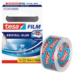tesa Klebeband tesafilm Kristall-Klar 57329 Transparent 19 mm (B) x 10 m (L) PP (Polypropylen)