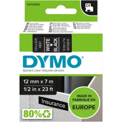 DYMO Schriftband D1 weiss/schwarz S0720610 12mm/7m