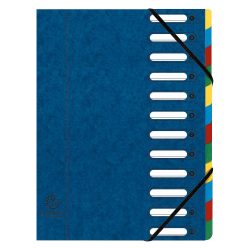Exacompta Ordnungsmappe DIN A4 Blau Pressspankarton 12 Fächer 24 x 0,5 x 32 cm